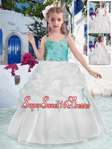 Fashionable Straps Flower Girl Dresses with Beading and Bubles