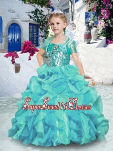 2016 Fashionable Ball Gown Pageant Mini Quinceanera Dresses with Beading and Ruffles