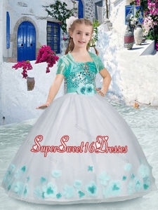 Romantic Spaghetti Straps Little Girl Pageant Dress with Sashes and Beading