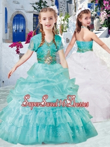 Classical Halter Top Little Girl Pageant Dresses with Beading and Bubles