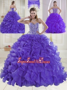Hot Sale Sweetheart Brush Train Quinceanera Dresses for 2015