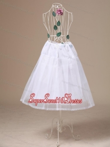 White Tulle Tea Length Unique Wedding Petticoat