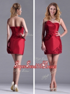 New Style Column Wine Red Dama Dress with Asymmetrical Neckline