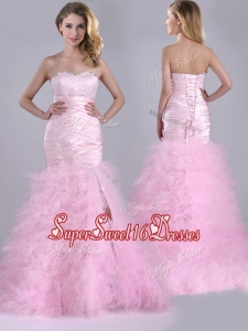 New Style Ruffled Taffeta and Tulle Dama Dress with Beading and Sequins