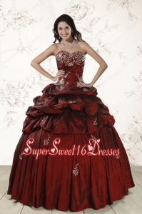 Appliques 2015 Luxuriously Quinceanera Dresses with Lace Up