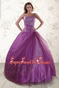 2015 Simple Sweetheart Quinceanera Dresses with Appliques
