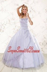 2015 Brand New Strapless Quinceanera Dresses with Appliques