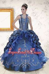 Pretty Sweetheart Navy Blue Quinceanera Dresses with Beading