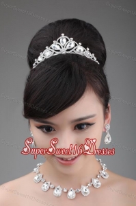 High-quality Rhinestone Dignified Necklace and Tiara