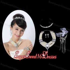 Elegant Alloy With Pearl Rhinestone Jewelry Sets
