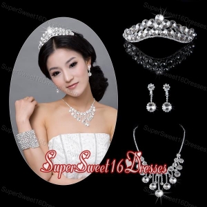 Exquisite Alloy With Rhinestone Pearl Jewelry Sets