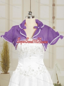 Simple Red Purple Organza Shawls with Beading