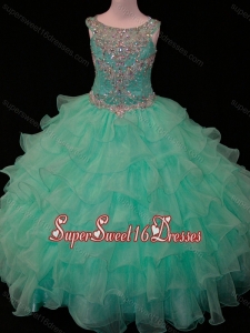 New Arrivals Mint Scoop Mini Quinceanera Dress with Beading and Ruffled Layers