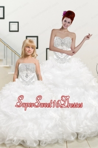 New Sweetheart Sweep Train Beading and Ruffles Princesita Dress for 2015