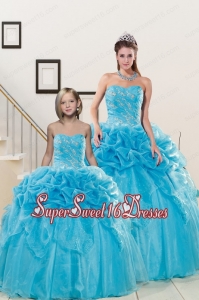 Fashionable Sweetheart Pick Ups Princesita Dress in Aqua Blue