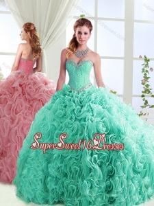 Exclusive Beaded Really Puffy Detachable Quinceanera Dresses in Rolling Flowers