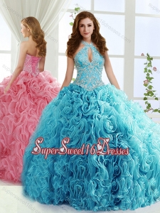 Fashionable Halter Top Detachable 15th Birthday Party Dresses with Beading and Appliques