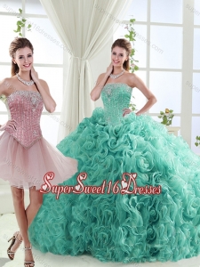 Popular Beaded Big Puffy Detachable Quinceanera Skirts in Rolling Flower