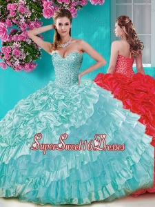 Gorgeous Big Puffy Sweet 16 Dress with Beading and Ruffles Layers