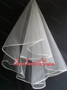Simple Ribbon Edge Tulle Wedding Veil