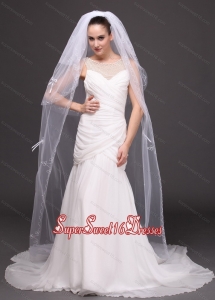 Three-tier Tulle With Embroidery Bridal Veil