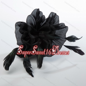 Affrodable Black Organza Fascinators with Feather