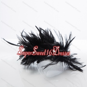 Feather Black Summer Hair Combs for Women