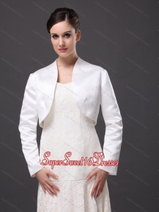 White Satin Jacket For Wedding and Other Occasion With Long Sleeves