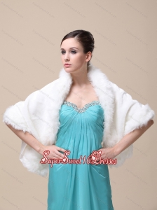 Faux Fur Special Occasion Wedding Shawl With Open Front