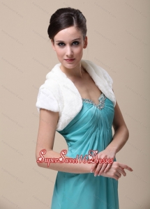 Pretty Faux Fur Special Occasion Wedding Jacket With Short Sleeves On Sale
