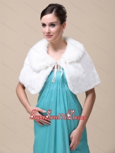Top Selling High Quality Instock Special Occasion Wedding Bridal Shawl With Fold over Collar
