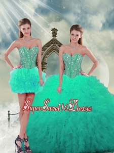 2015 Trendy and Detachable Beading and Ruffles Sweet 16 Dresses