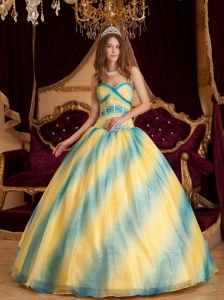 Low price Ombre Color Sweet 16 Dress Sweetheart Beading Organza Ball Gown