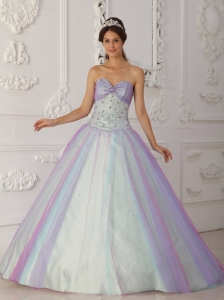 Fashionable Multi-Color Quinceranera Dress Sweetheart Taffeta and Tulle Beading and Sequins A-Line / Princess