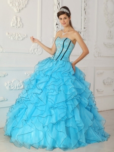 2013 Strapless Baby Blue Sweet 16 Quinceanera Gown Under 200