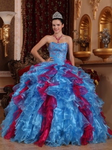 Exclusive Sweet 16 Quinceanera Dress Sweetheart Organza Beading Ball Gown