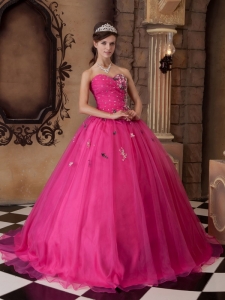 Impression Hot Pink Sweet 16 Dress Sweetheart Organza Beading