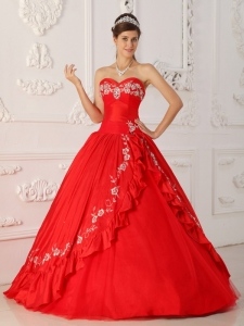 Brand New Red Sweet 16 Dress Sweetheart Embroidery and Beading A-Line / Princess