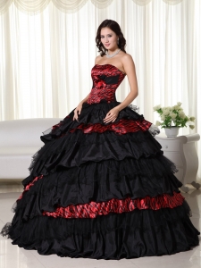 Exquisite Ball Gown Strapless Floor-length Leopard Ruffles Sweet 16 Dress