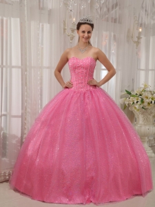Classical Pink Sweet 16 Quinceanera Dress Sweetheart Beading Ball Gown