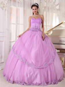 Discount Lavender Sweet 16 Dress Sweetheart Taffeta and Tulle Appliques Ball Gown