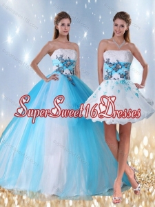 Cute Multi Color Quinceanera Dress with Appliques and Beading for 2015