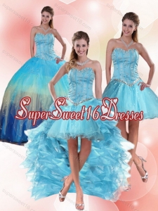Beaded Sweetheart Multi Color Elegant Sweet 16 Dress with Ruffles