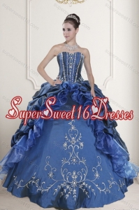 2015 Popular Embroidery and Beading Dresses for Quinceanera