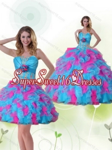 Strapless Popular Quinceanera Dress with Appliques and Ruffles