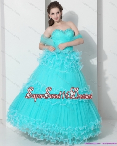 Simple Sweetheart Quinceanera Dresses with Ruffled Layers and Beading