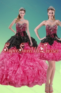 2015 Pretty Beading and Ruffles Quince Dresses in Multi Color