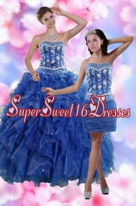 2015 Pretty Strapless Quinceanera Dresses in Royal Blue