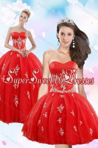 Pretty Red Quince Dresses with Appliques for 2015