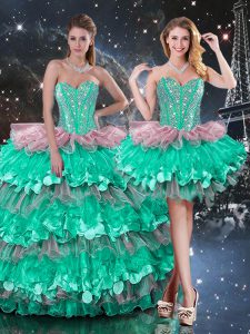 Affordable Floor Length Multi-color Sweet 16 Dresses Sweetheart Sleeveless Lace Up